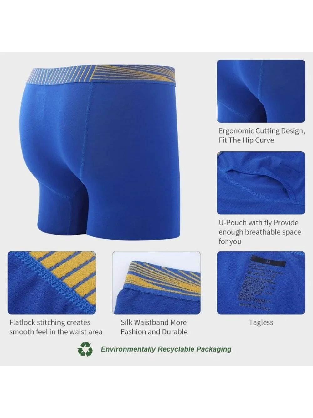 Quick Dry Mesh Men's Boxer Briefs, Sporty Underwear with Fly, Comfortable Fit